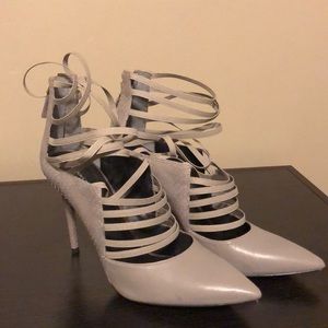 Gray Kenneth Cole strappy pumps!